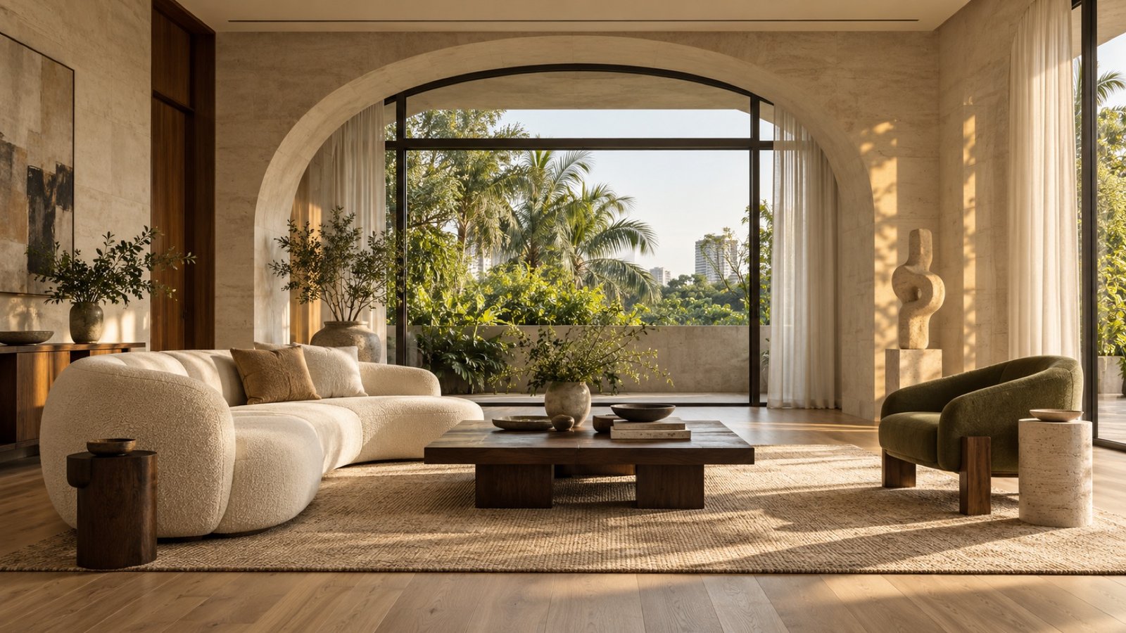 Earth palette living room design